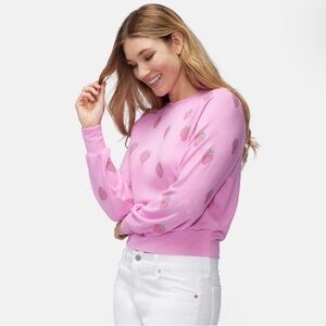 Wildfox | Strawberry Bridget Rhinestone Sweater | Pink Cyclamen | Size L | EUC